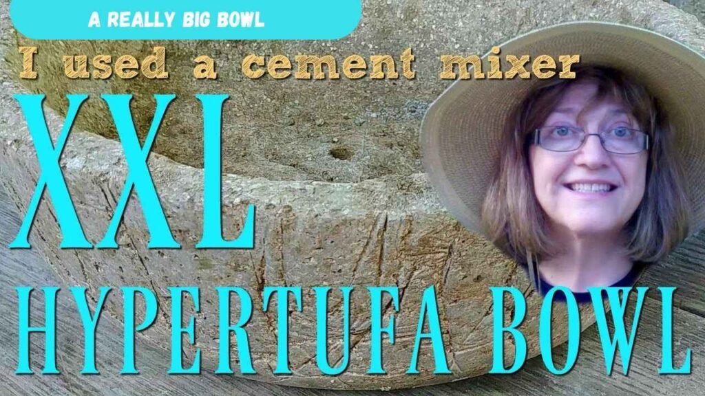 Close up of large hypertufa bowl